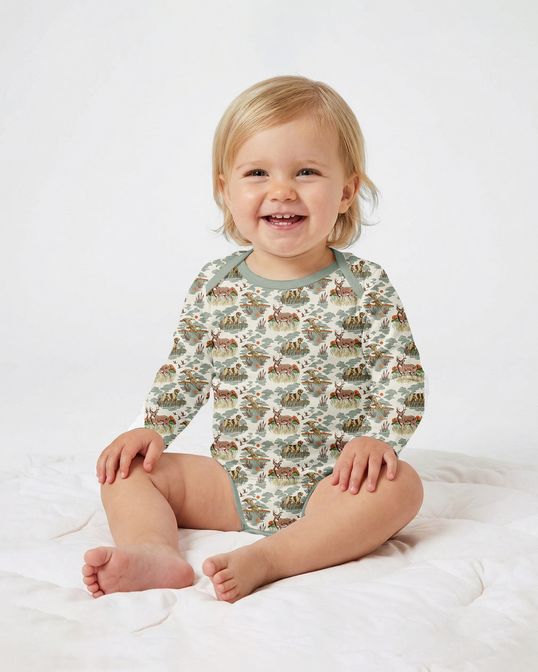 Vintage Hunting Season Daddy& Me Matching Bamboo Bodysuit