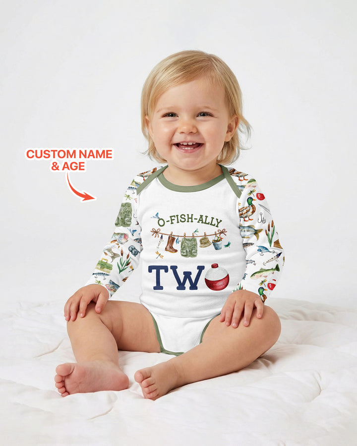 O-Fish-Ally Birthday – Personalized Name & Age Bamboo Bodysuit