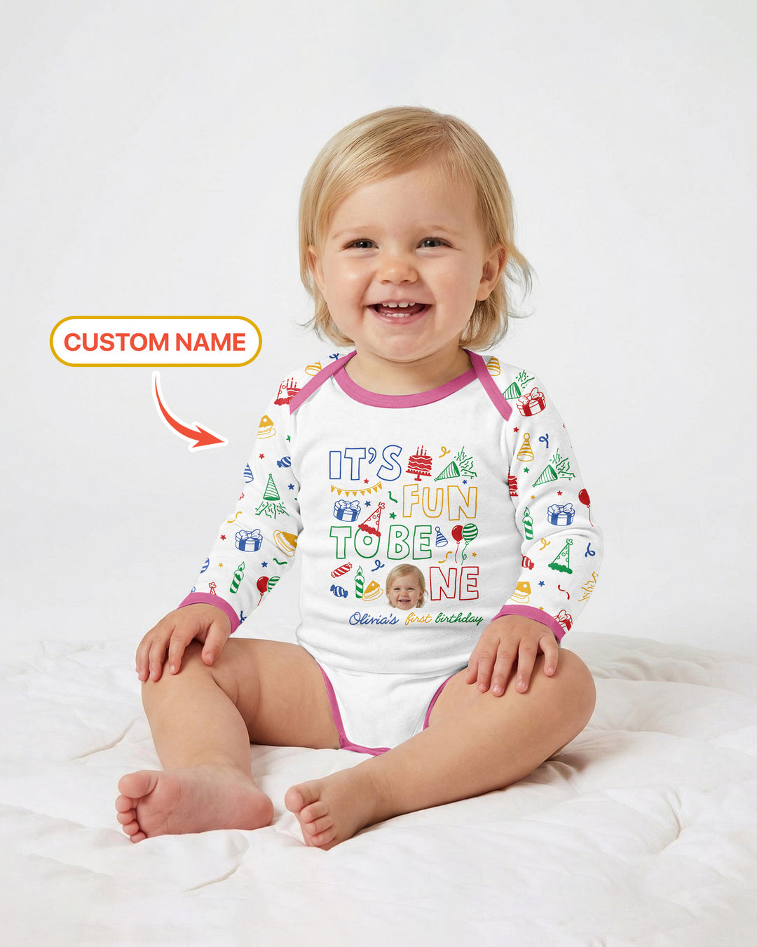 Custom Photo It's Fun To Be One Bamboo Bodysuit
