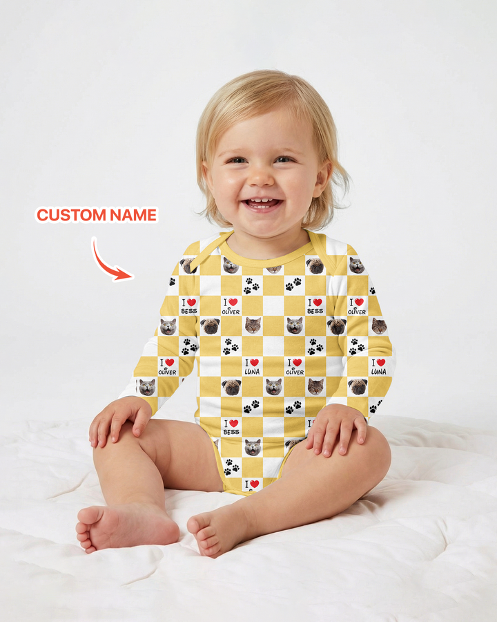 Custom Photo I Love My Best Friend Dog/Cat Bamboo Bodysuit