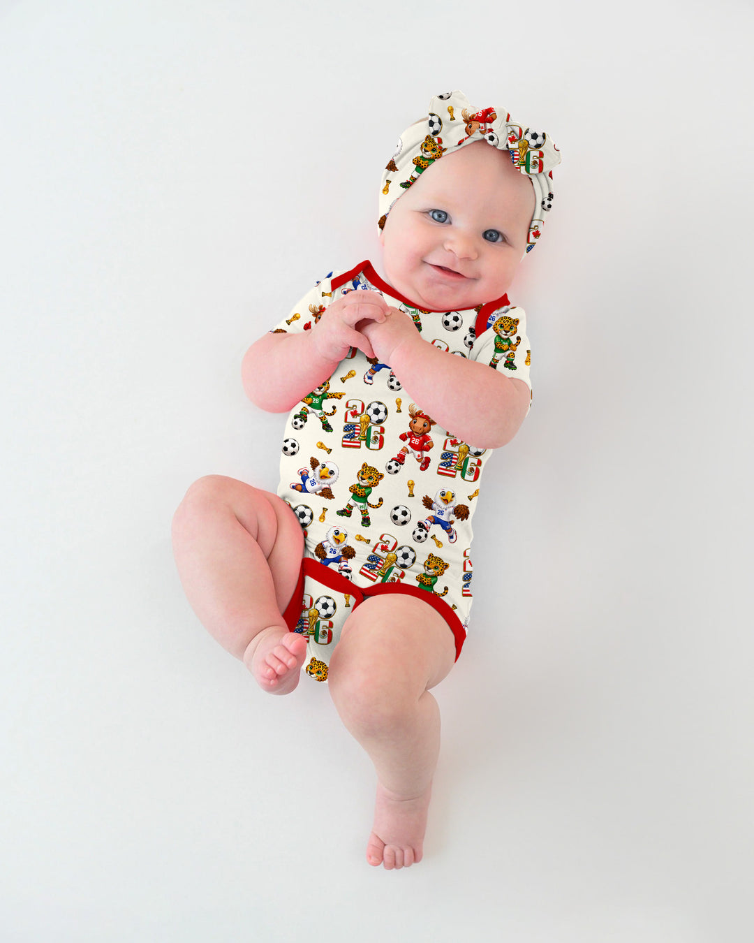 Cute Soccer Mascots USA CAN MEX Bamboo Bodysuit