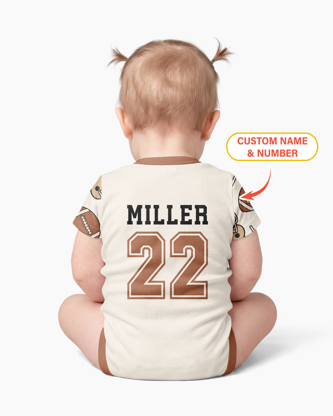 Personalized Football Brother's Biggest Fan Bamboo Bodysuit