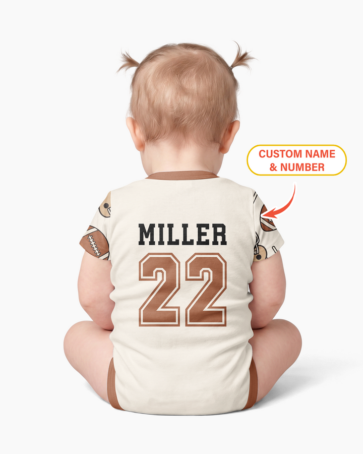 Personalized Football Brother's Biggest Fan Bamboo Bodysuit