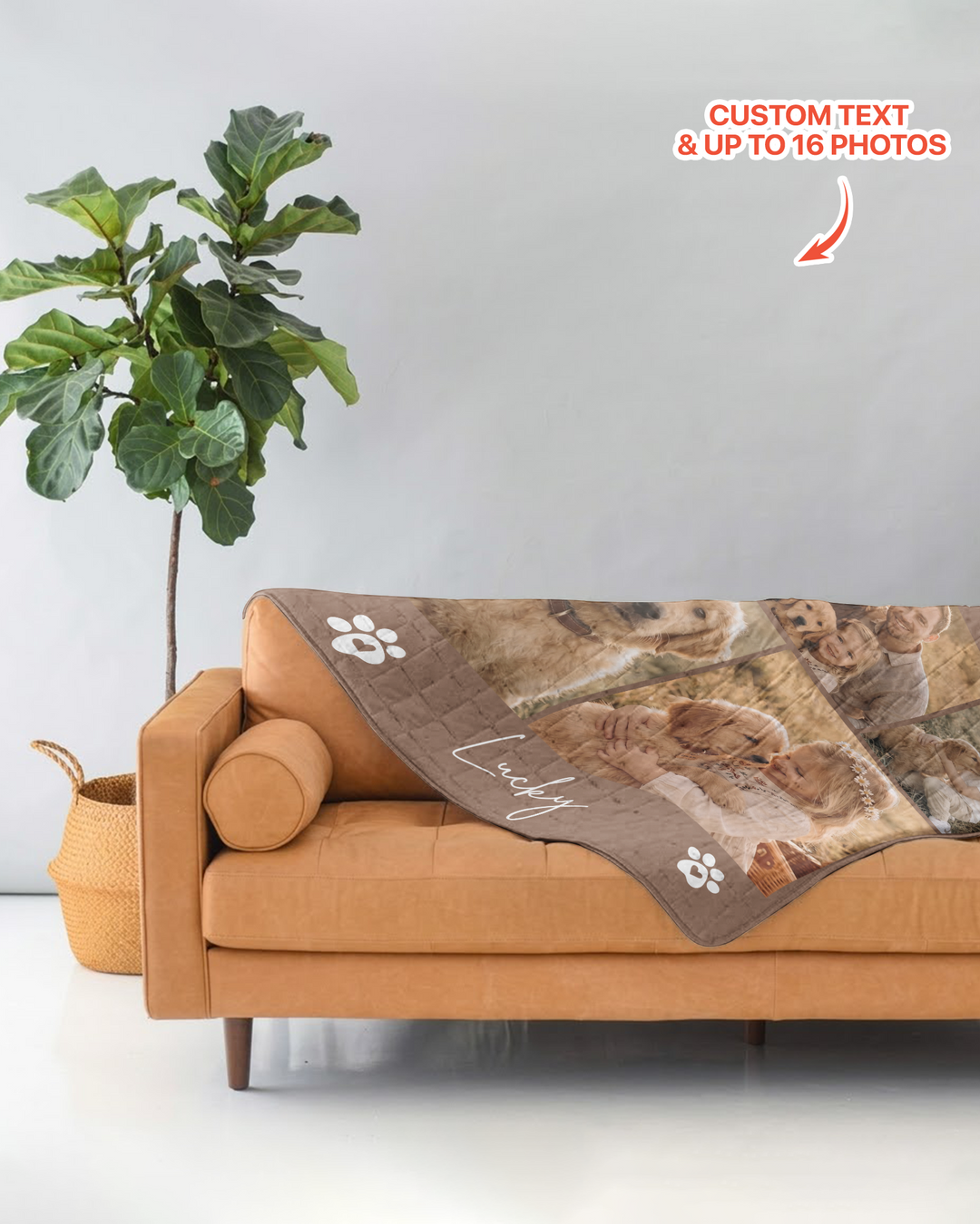 Custom Pet Photo Collage Bamboo Quilt Blanket