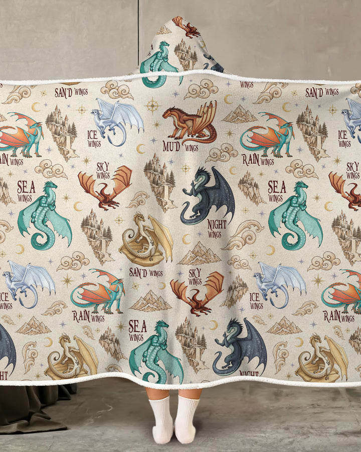 Elemental Dragons Bamboo Wearable Hooded Blanket