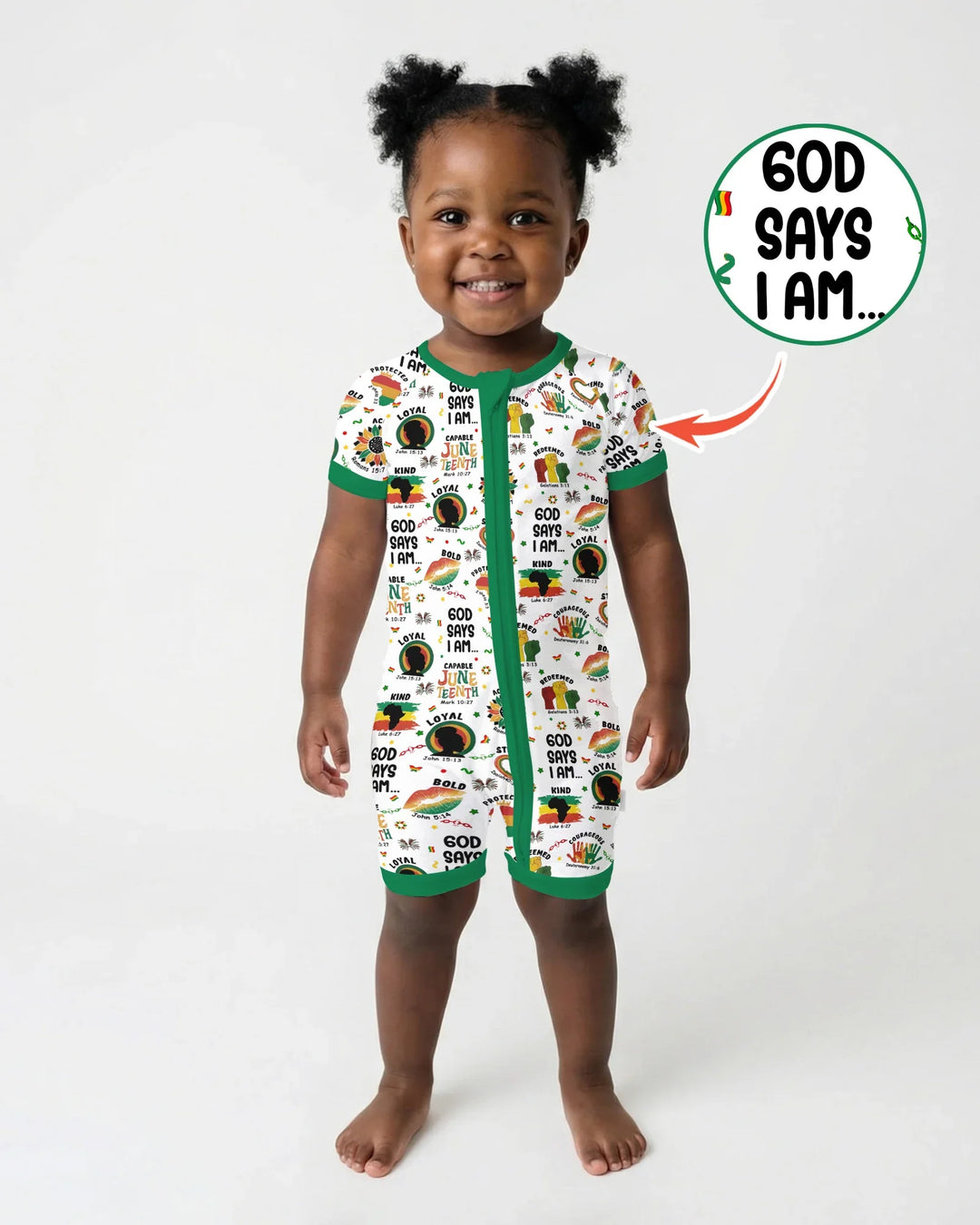 God Says I Am Juneteenth Bamboo Shorty Zippy