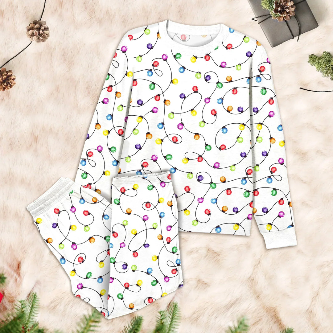 Baby's First Christmas Lights Pajamas - Colorful & Cozy , Baby's First Christmas Lights Pajamas - Colorful & Cozy - Long Zippy / 0-3M