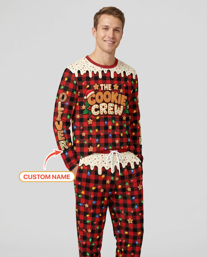 The Cookie Crew Custom Gingerbread Letter Bamboo Men's Pajama Set