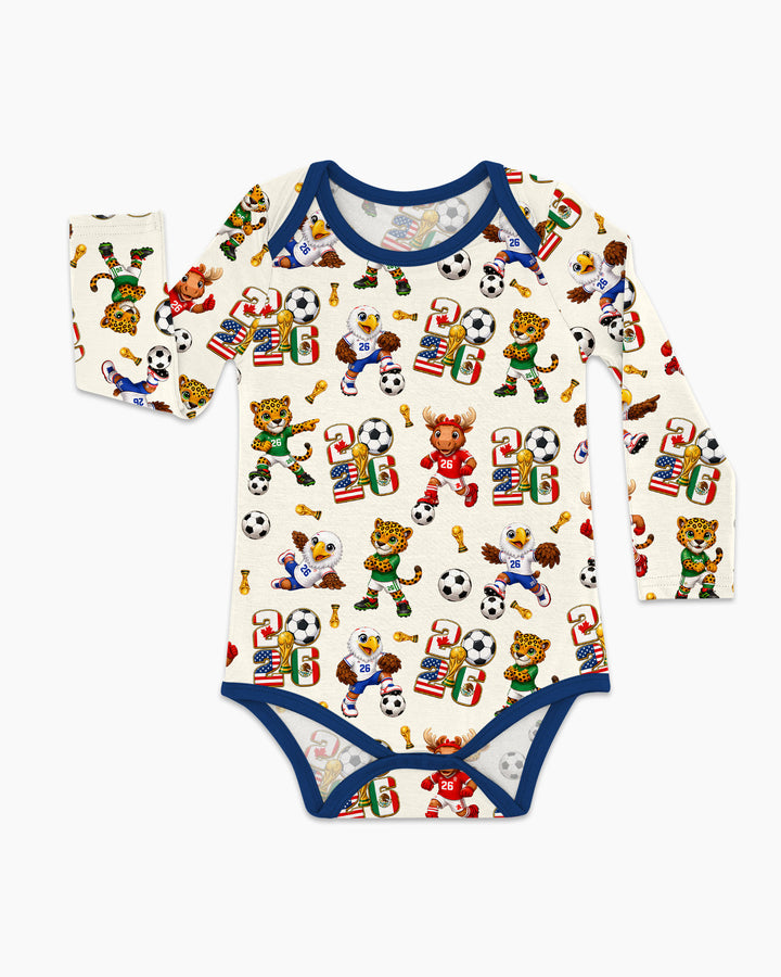 Cute Soccer Mascots USA CAN MEX Bamboo Bodysuit