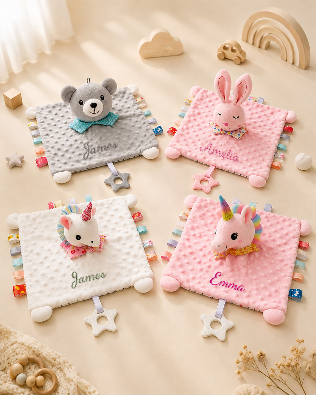 Minky Dot Lovey Baby Security Blanket