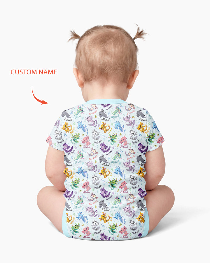 I Love You Axolotl Custom Name Bamboo Bodysuit