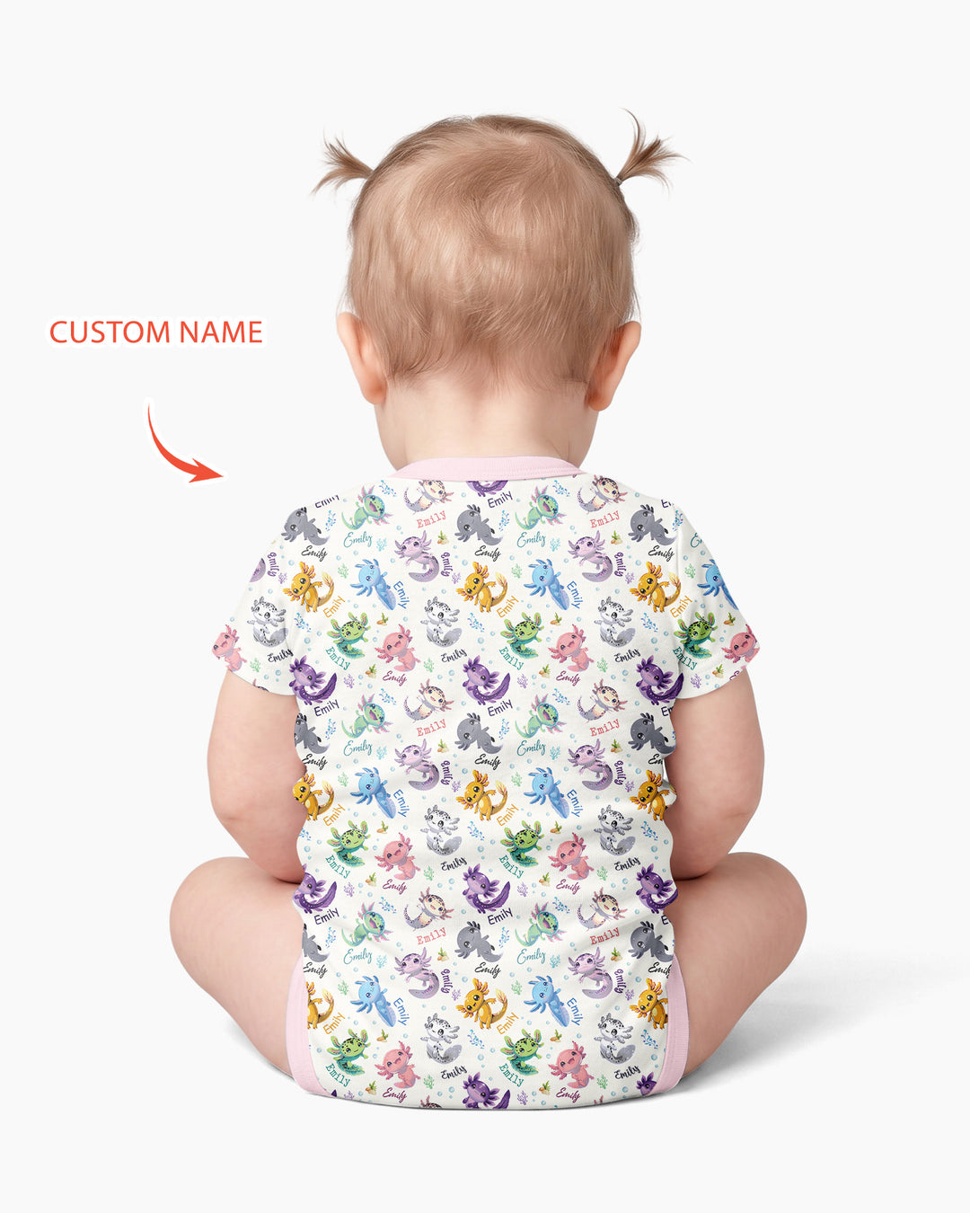 I Love You Axolotl Custom Name Bamboo Bodysuit