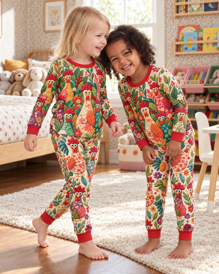 Funny Chicken Bamboo Two Piece Long Sleeve Pajama Set