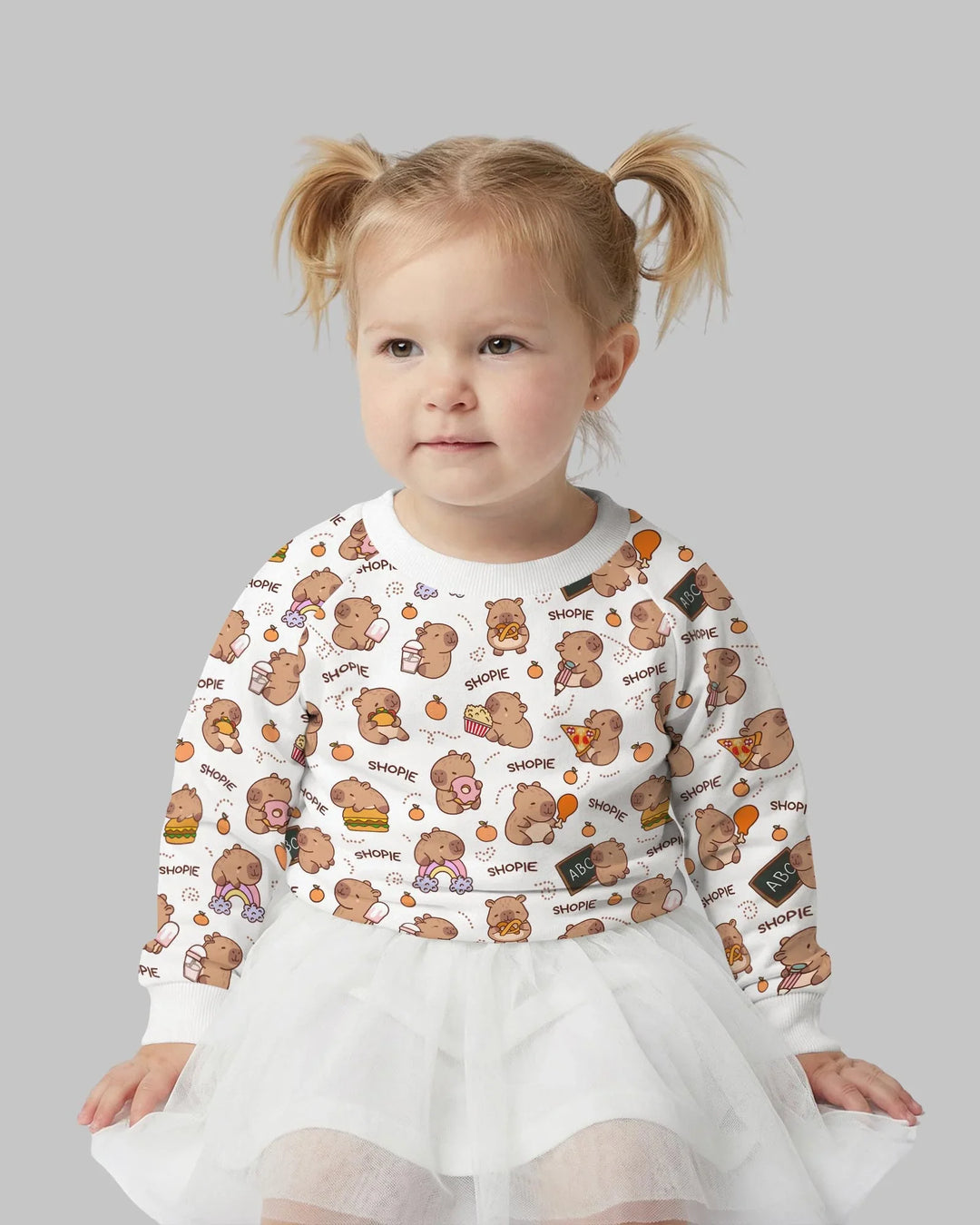 Custom Name Cute Capybara Bamboo Crewneck Sweatshirt