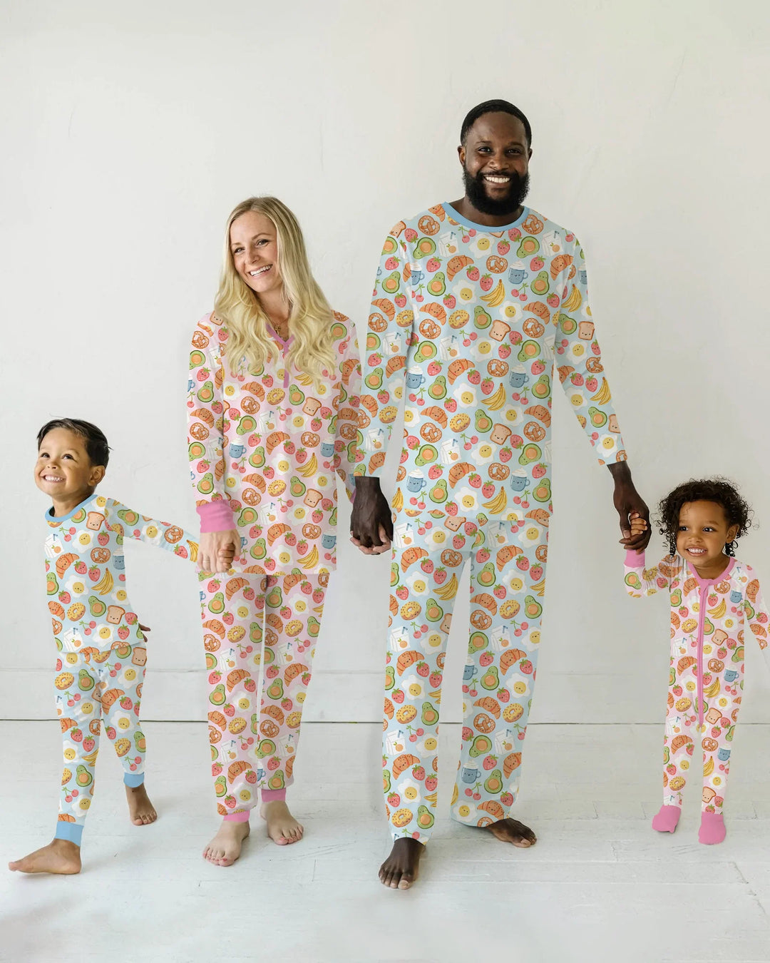 Breakfast Buddies Family Matching Bamboo Two Piece Long Sleeve Pajama Set