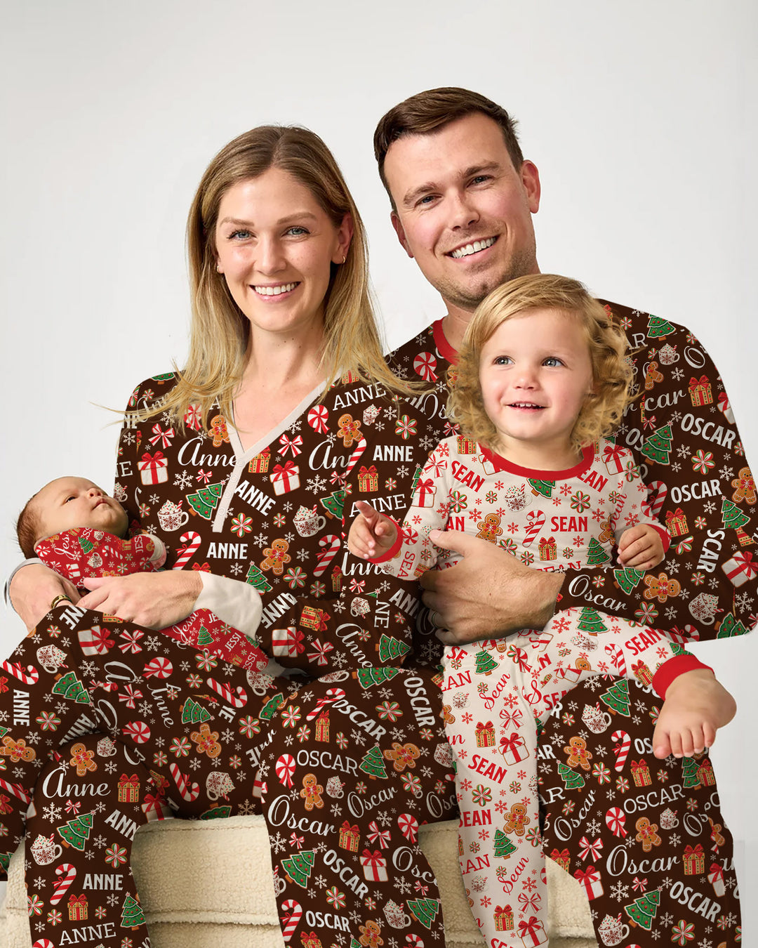 Merry Christmas Custom Name Bamboo Men's Pajama Set