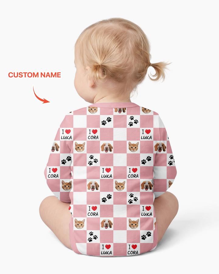 Custom Photo I Love My Best Friend Dog/Cat Bamboo Bodysuit