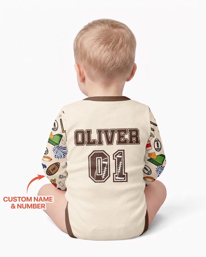 On Sundays We Watch Football With Daddy Family Matching Bamboo Bodysuit