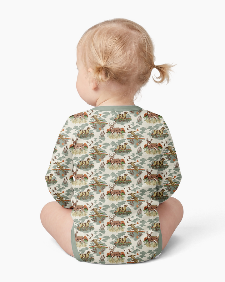 Vintage Hunting Season Daddy& Me Matching Bamboo Bodysuit
