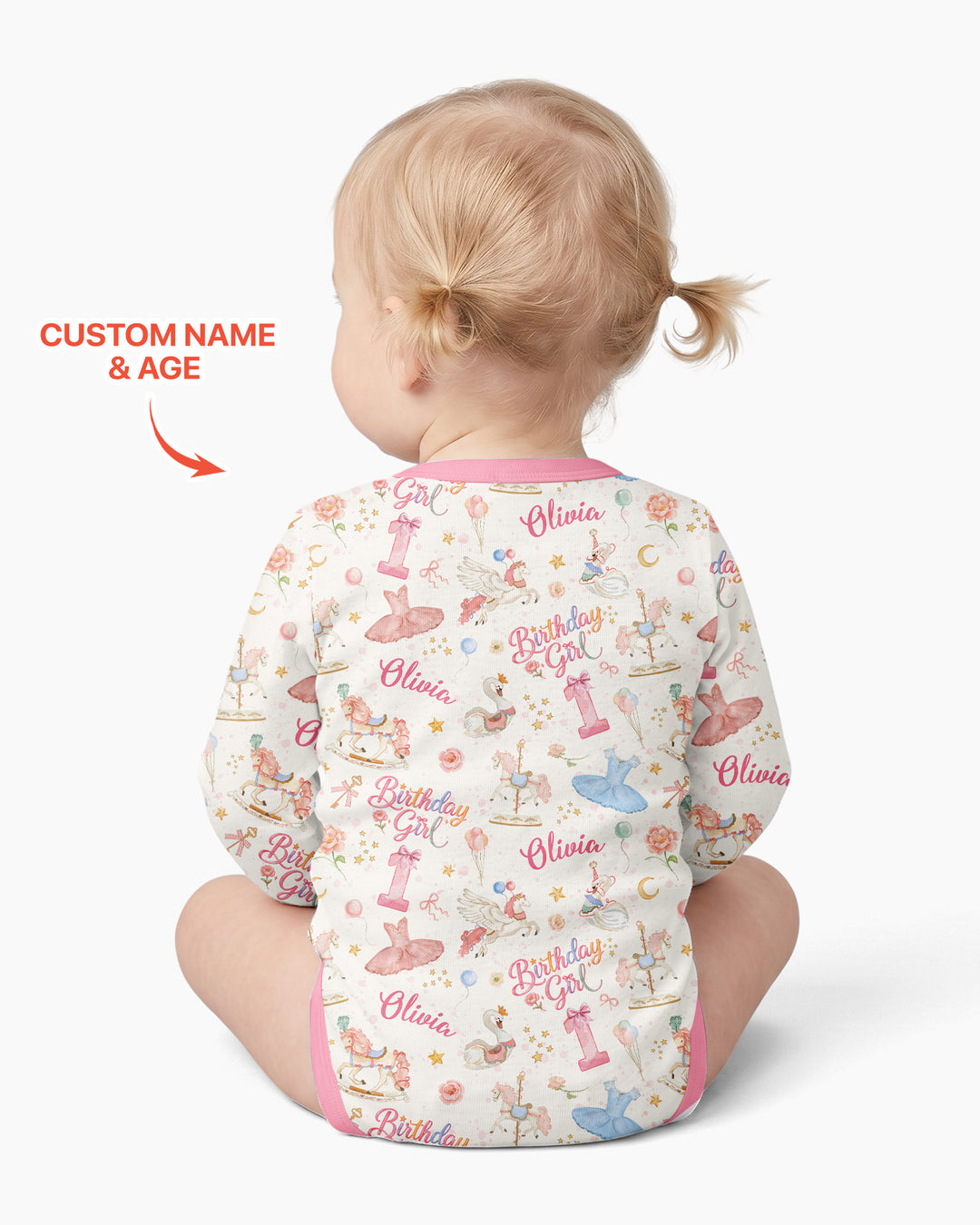 Ballerina Birthday Girl Custom Name & Age Bamboo Bodysuit