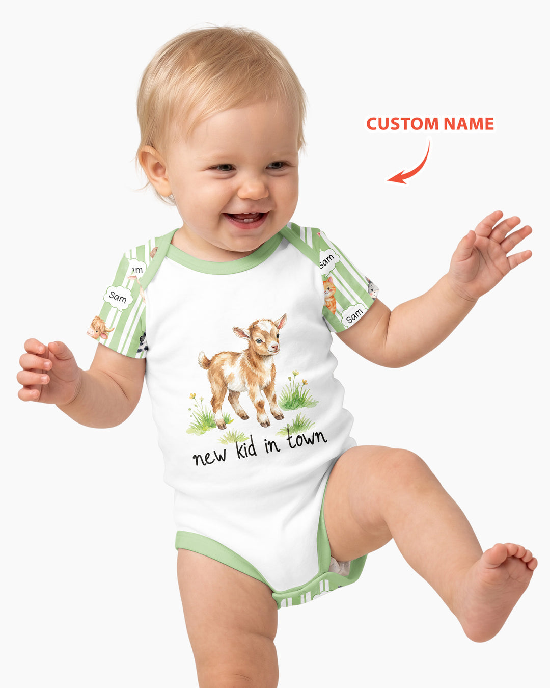 New Kid in Town Custom Name Bamboo Bodysuit
