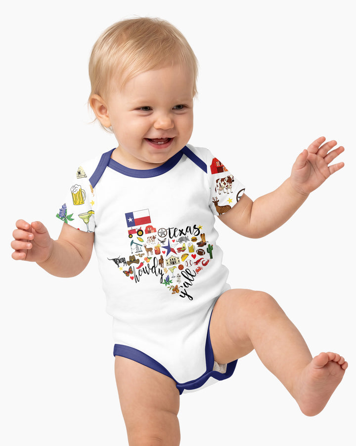 Texas Map  Bamboo Bodysuit