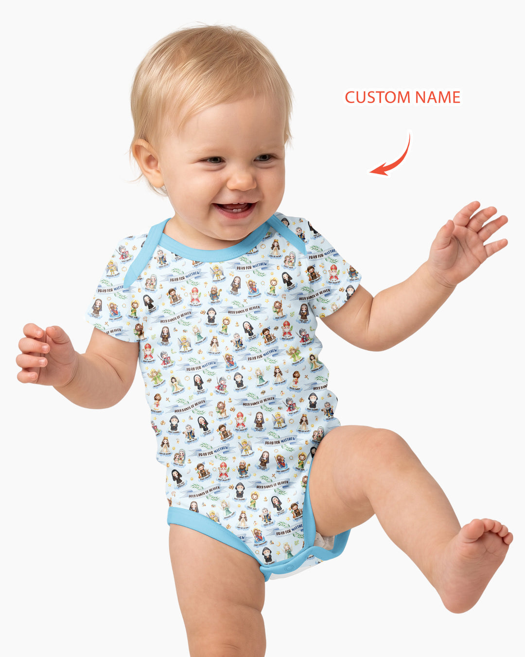 Holy Saints of Heaven Custom Name Bamboo Bodysuit