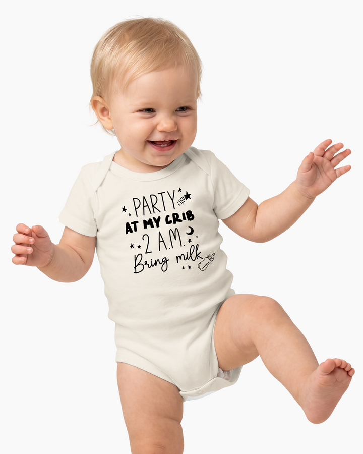 Party at My Crib 2AM Bring Milk Baby Bamboo Bodysuit