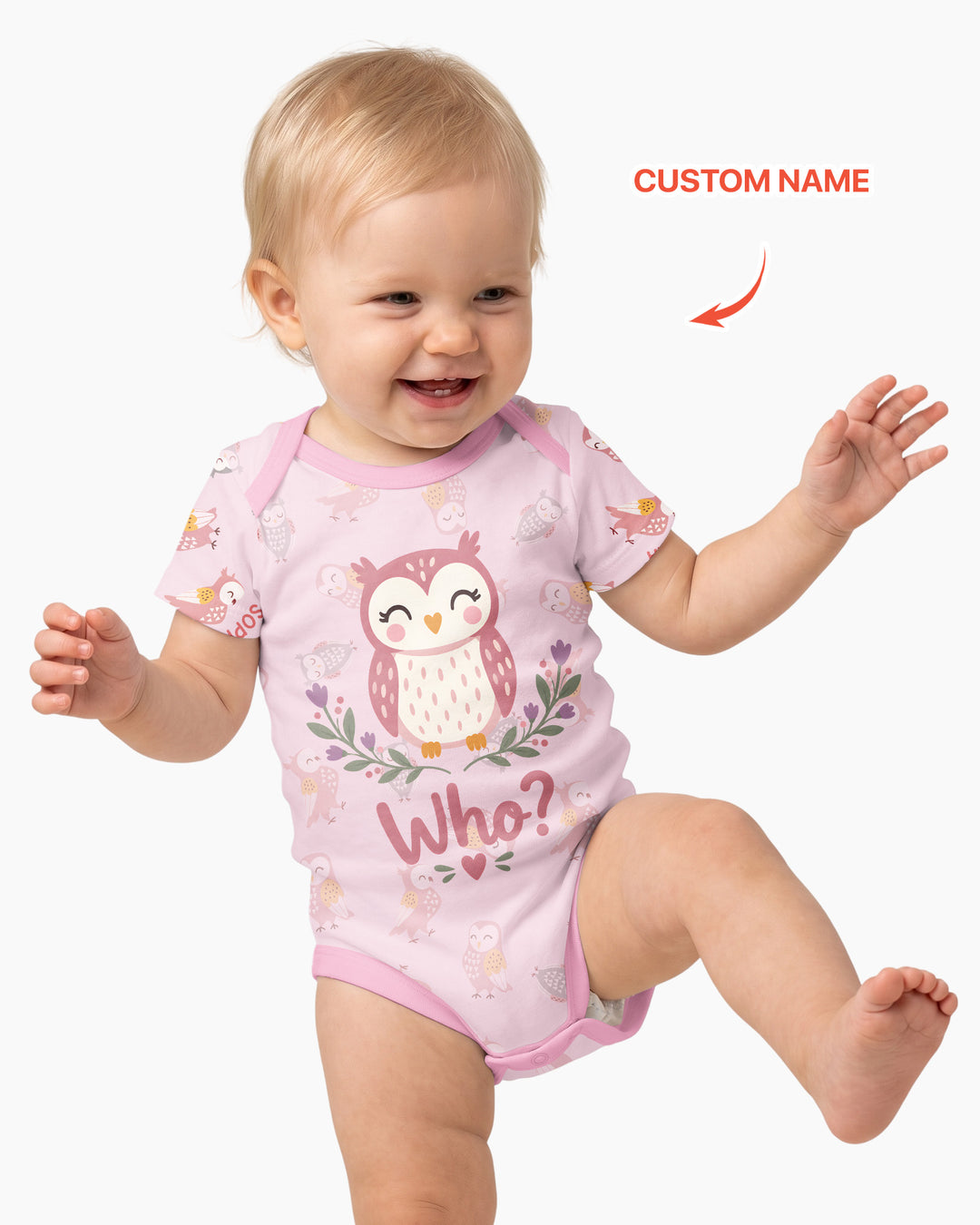 Custom Name Twin Owl Who's Who Bamboo Bodysuit