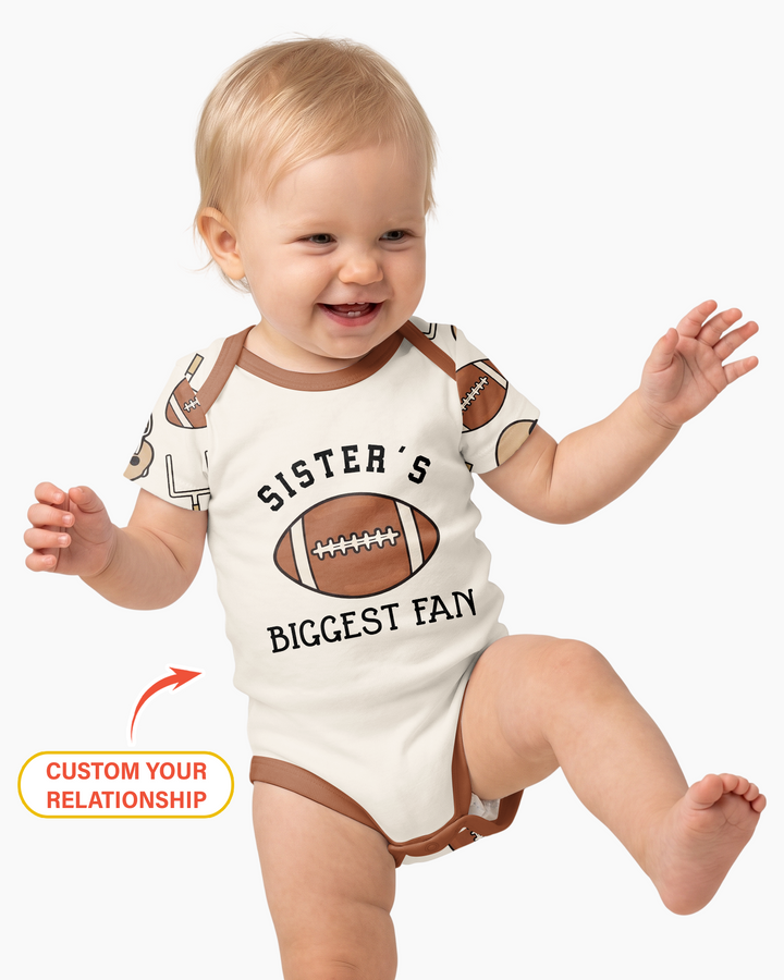 Personalized Football Brother's Biggest Fan Bamboo Bodysuit