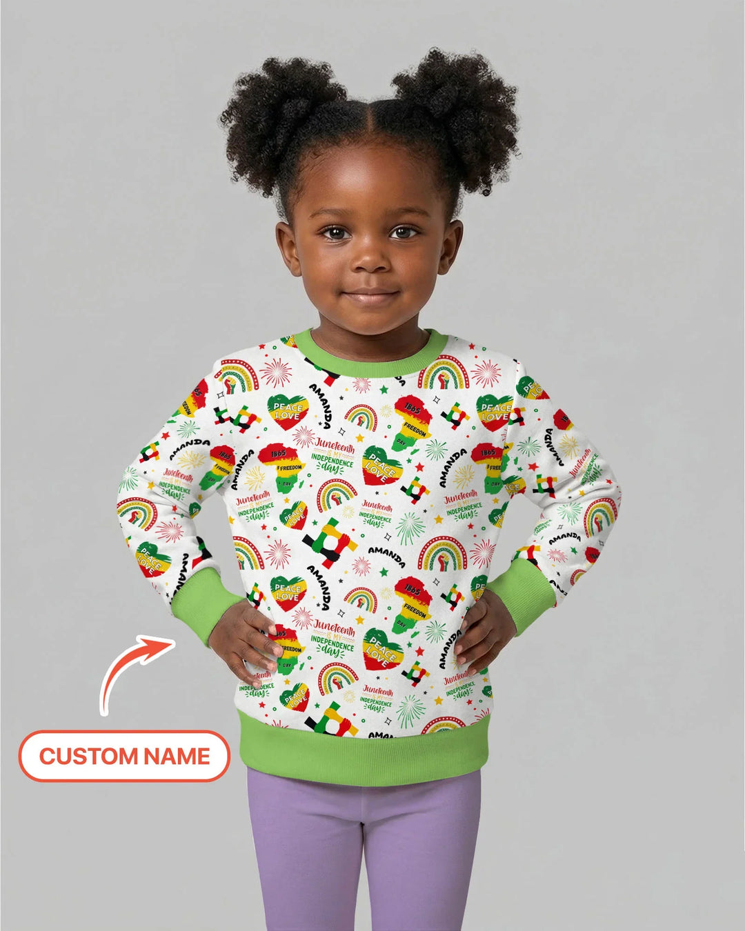 Custom Name Juneteenth Is My Independence Day Bamboo Crewneck Sweatshirt