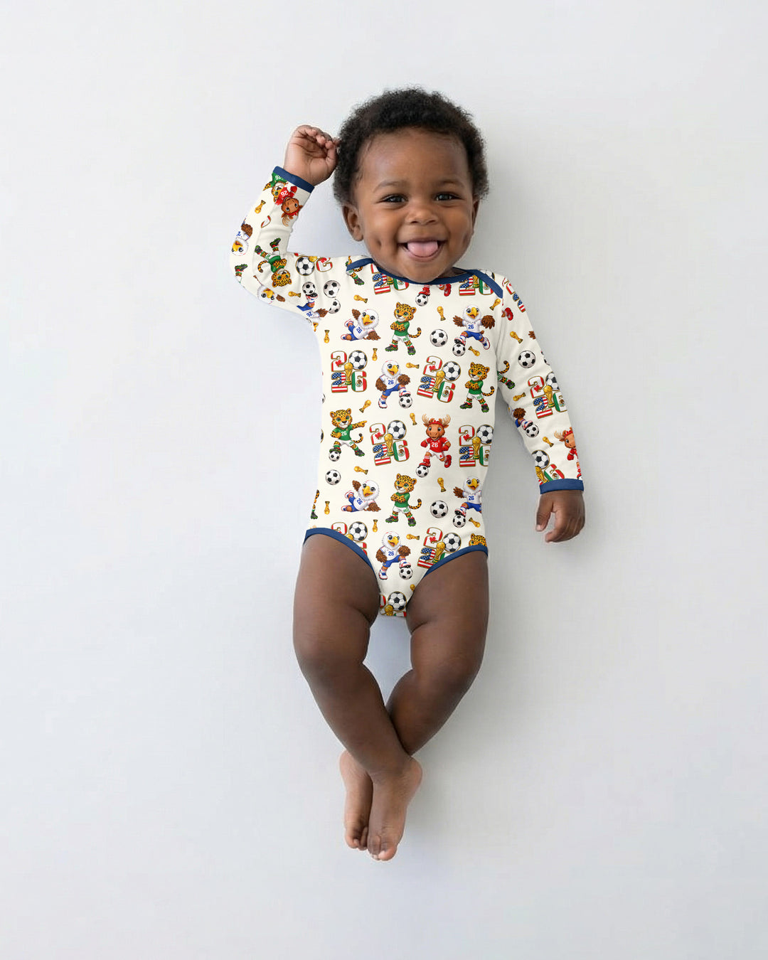 Cute Soccer Mascots USA CAN MEX Bamboo Bodysuit