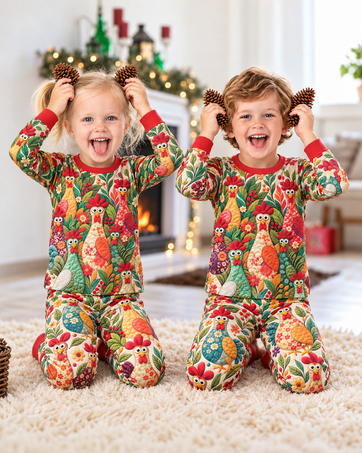Funny Chicken Bamboo Two Piece Long Sleeve Pajama Set