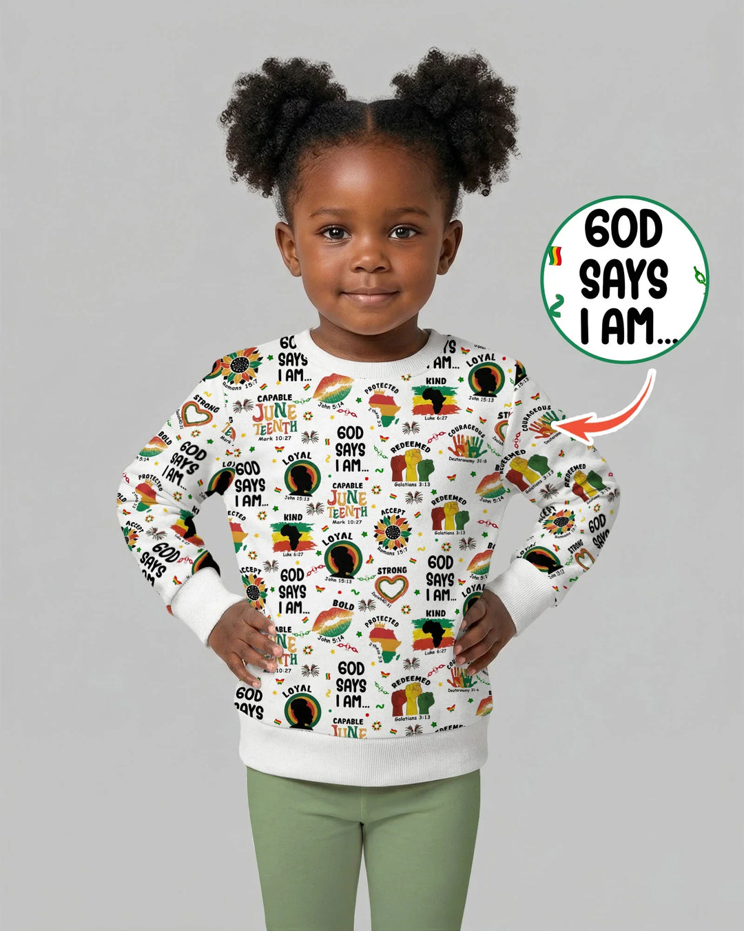 God Says I Am Juneteenth Bamboo Crewneck Sweatshirt