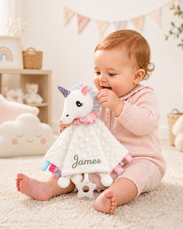 Minky Dot Lovey Baby Security Blanket