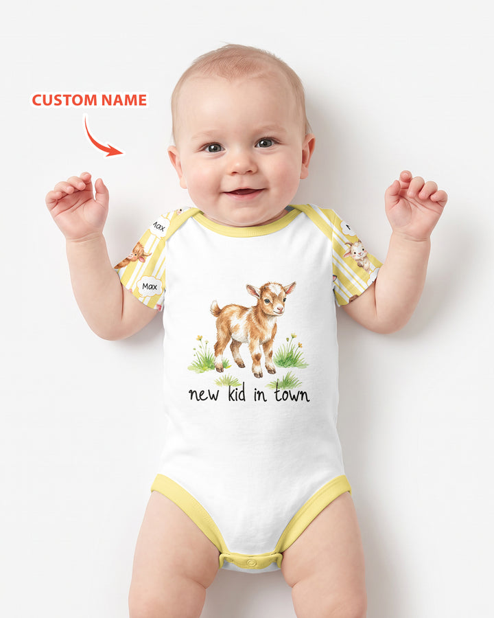 New Kid in Town Custom Name Bamboo Bodysuit