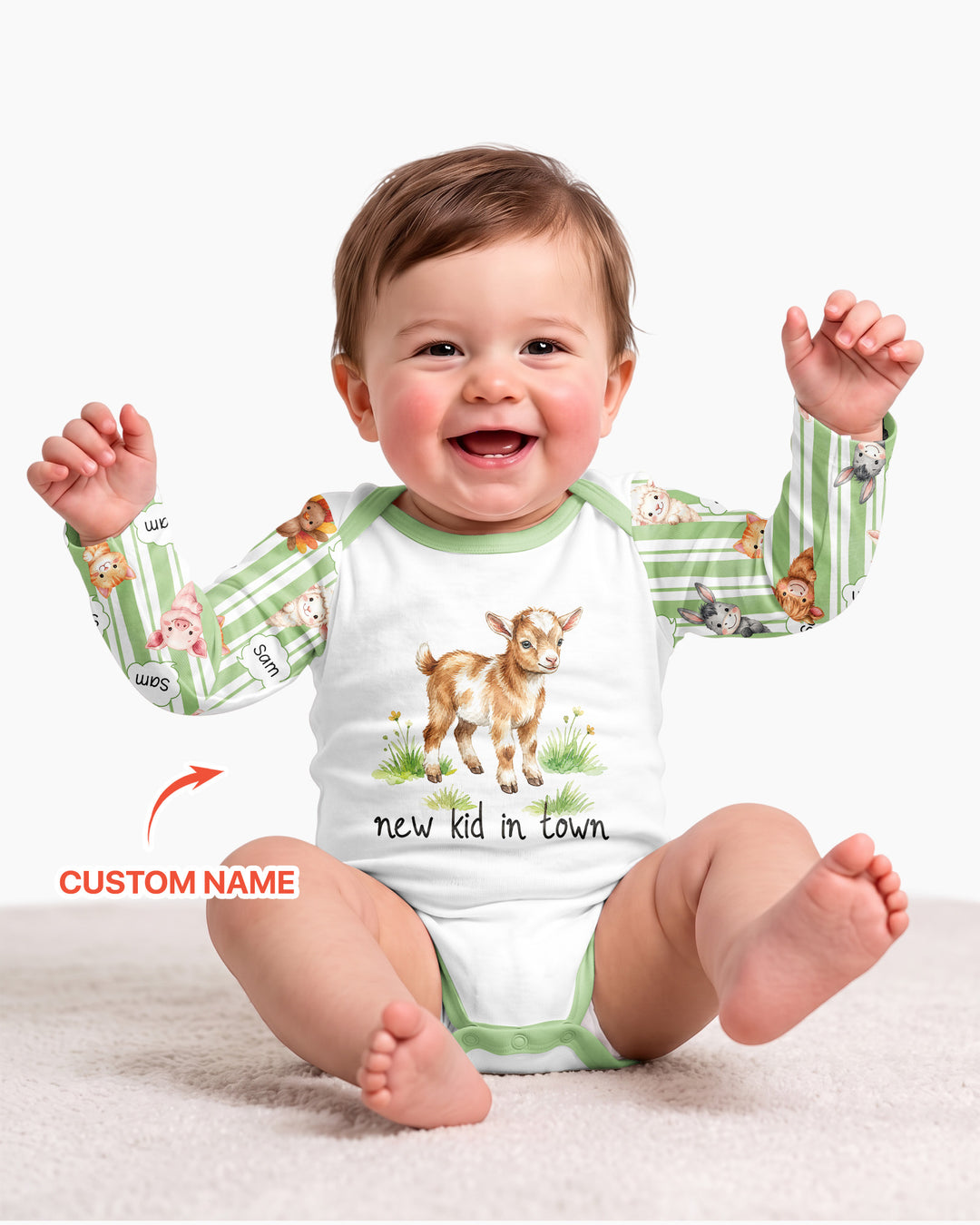 New Kid in Town Custom Name Bamboo Bodysuit