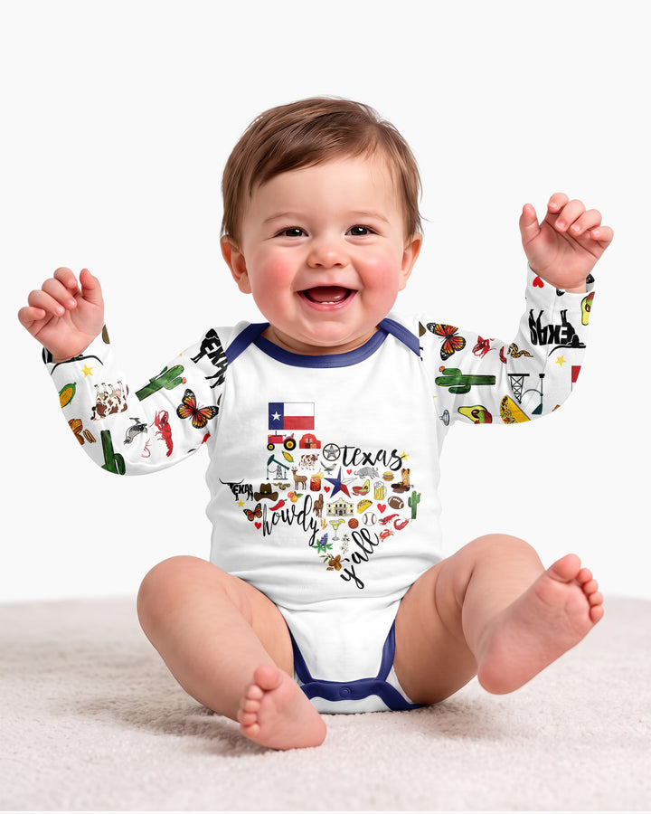 Texas Map  Bamboo Bodysuit