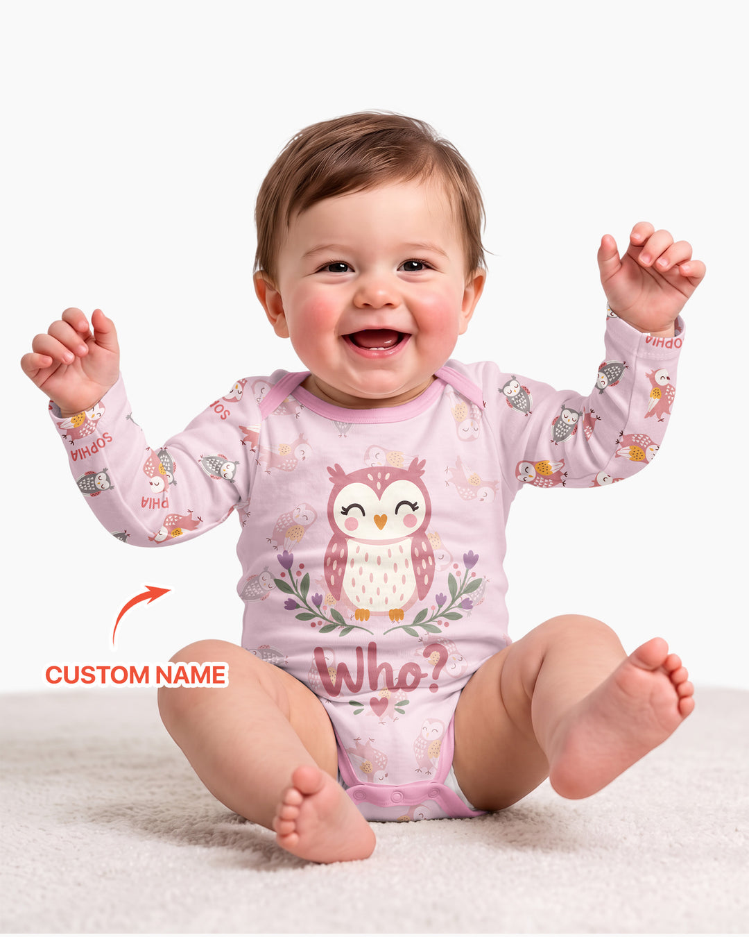 Custom Name Twin Owl Who's Who Bamboo Bodysuit