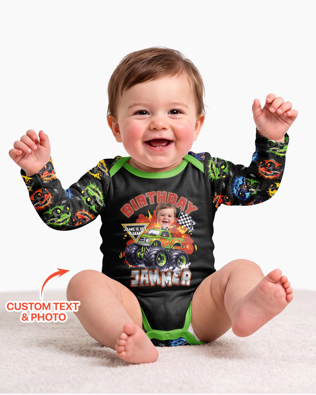 Birthday Truck Rally Bamboo Bodysuit
