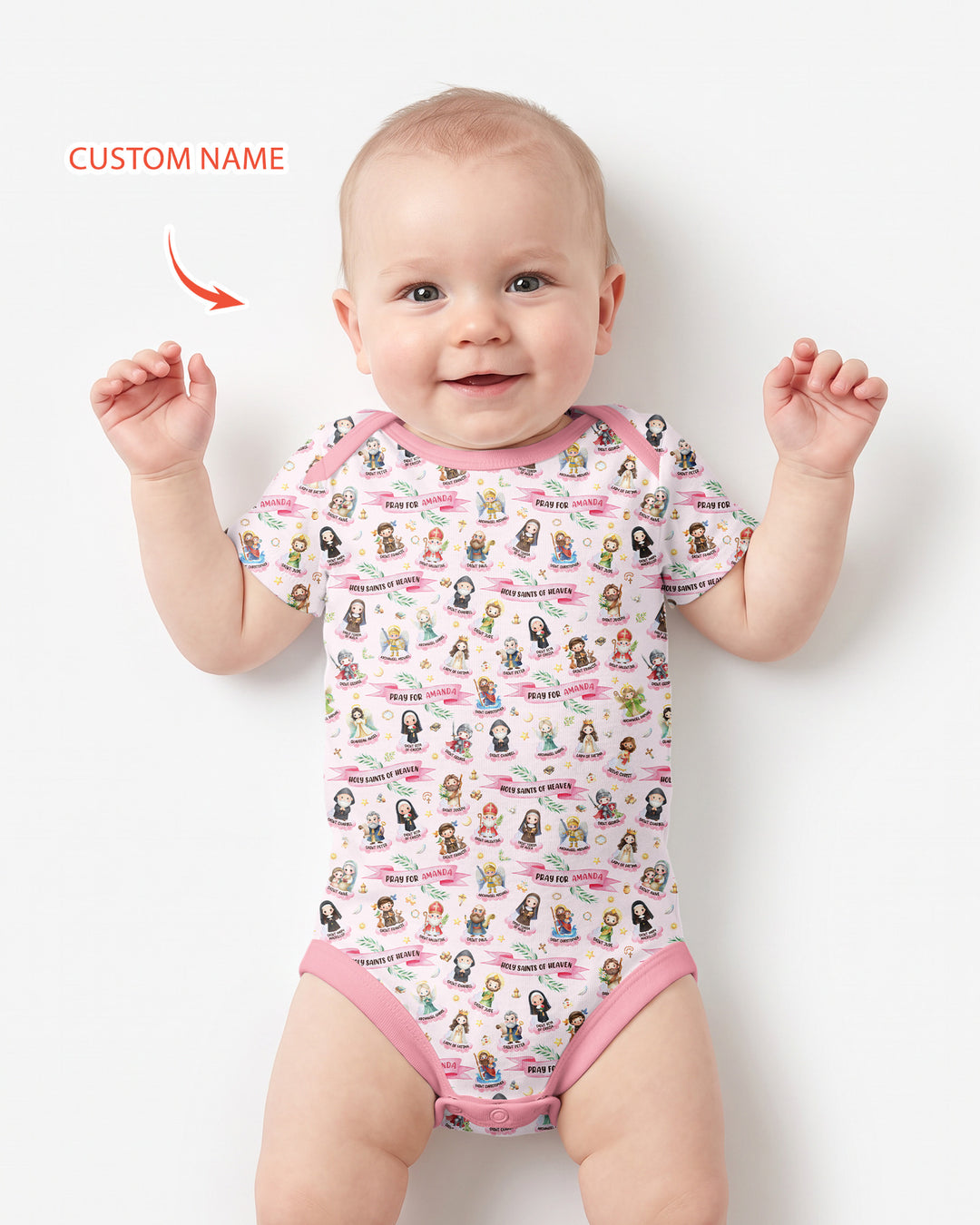 Holy Saints of Heaven Custom Name Bamboo Bodysuit
