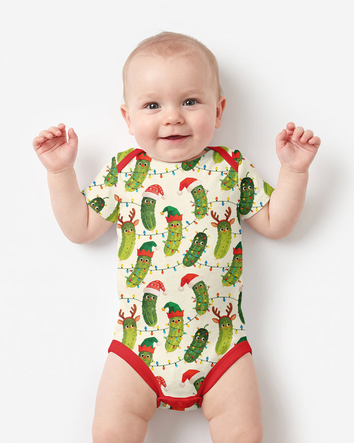 Cheerful Christmas Pickle Bamboo Bodysuit