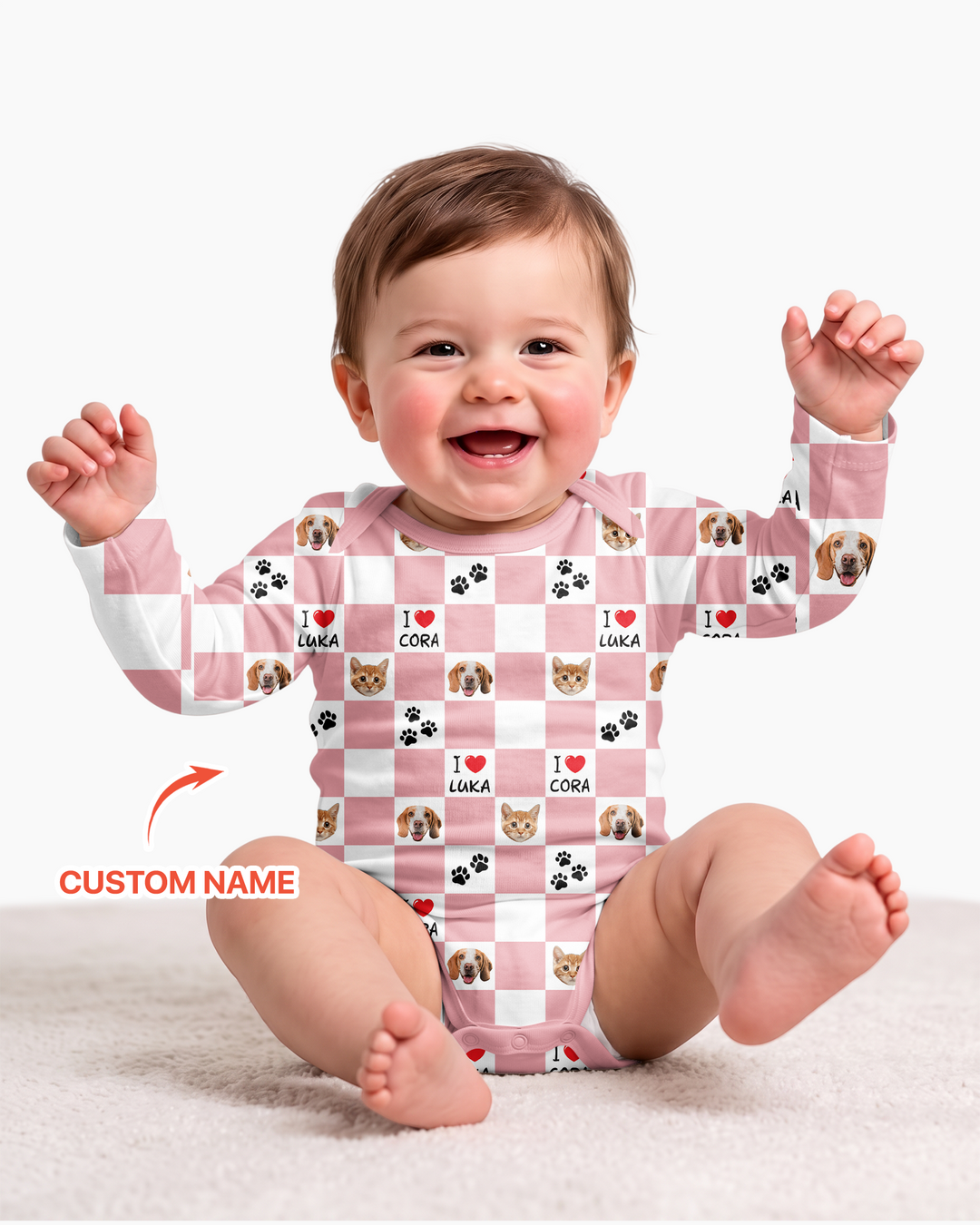 Custom Photo I Love My Best Friend Dog/Cat Bamboo Bodysuit