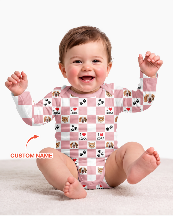 Custom Photo I Love My Best Friend Dog/Cat Bamboo Bodysuit