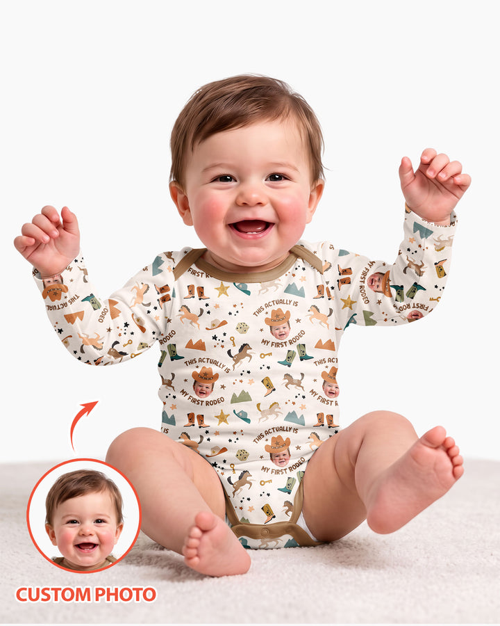 Custom Photo This Actually Is My First Rodeo Bamboo Bodysuit