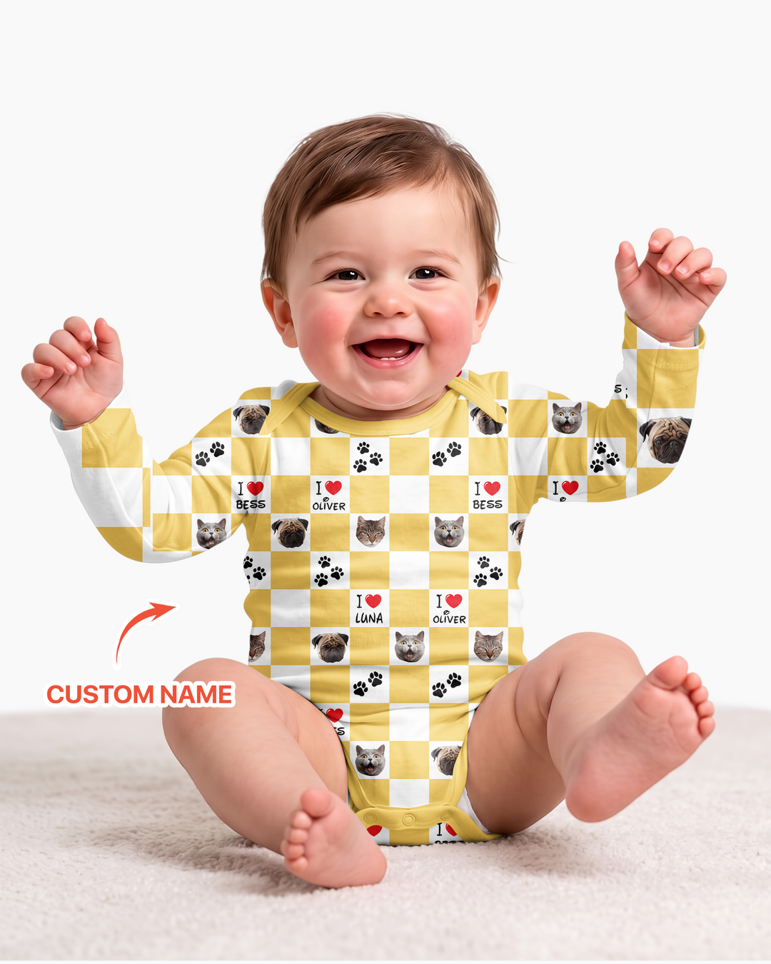 Custom Photo I Love My Best Friend Dog/Cat Bamboo Bodysuit