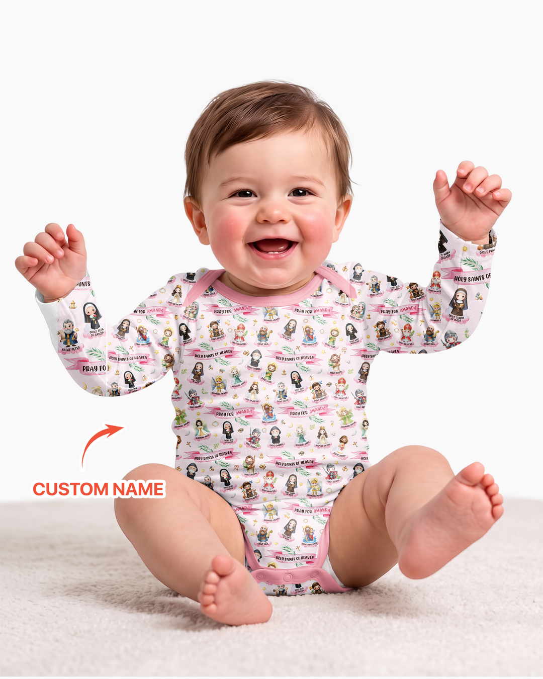 Holy Saints of Heaven Custom Name Bamboo Bodysuit