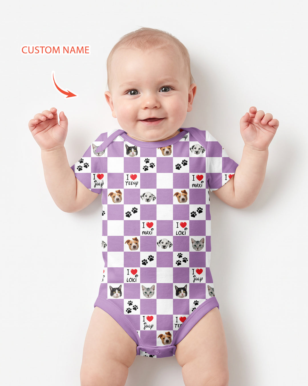 Custom Photo I Love My Best Friend Dog/Cat Bamboo Bodysuit
