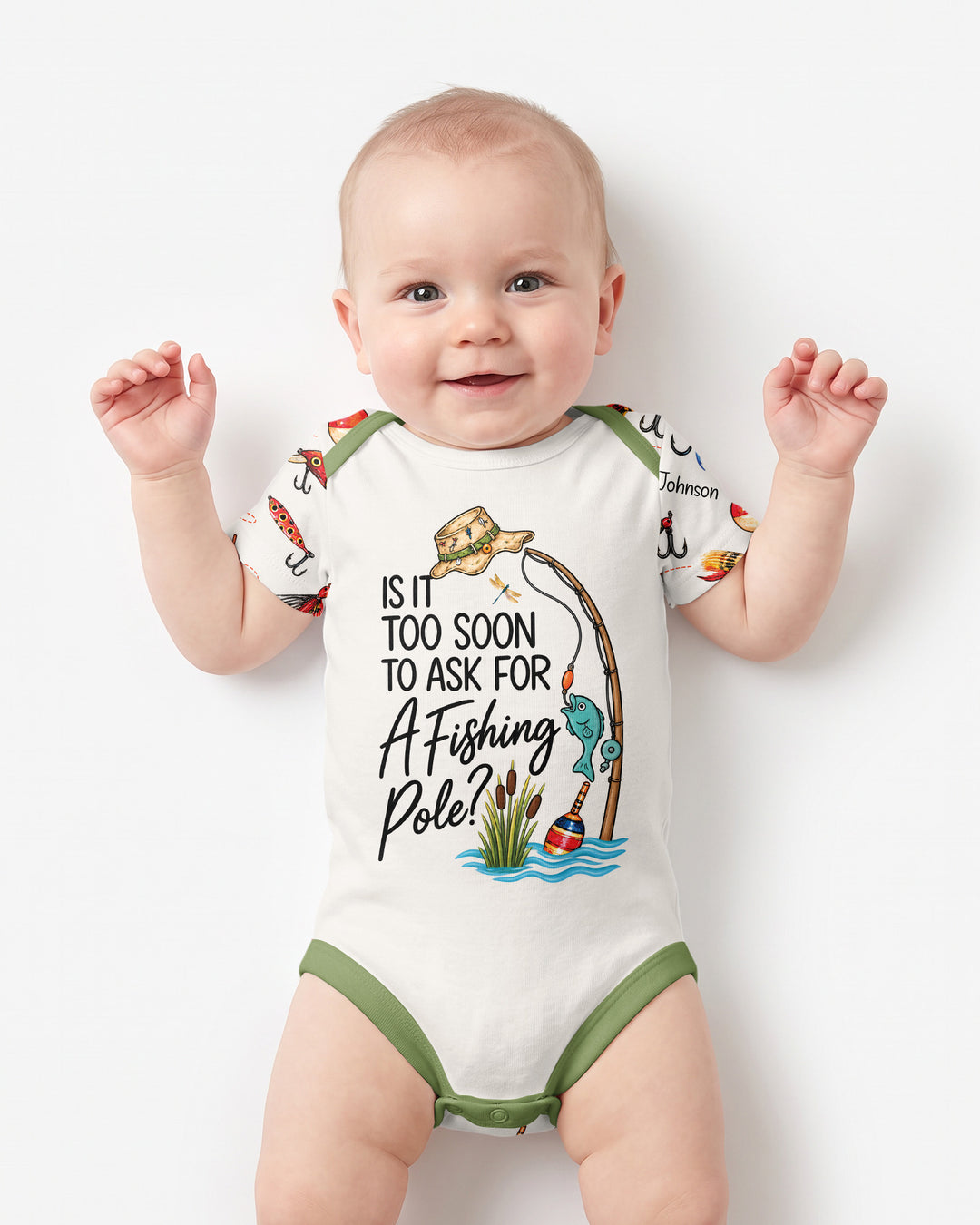 Custom Name Is It Too Soon to Ask for a Fishing Pole Bamboo Bodysuit
