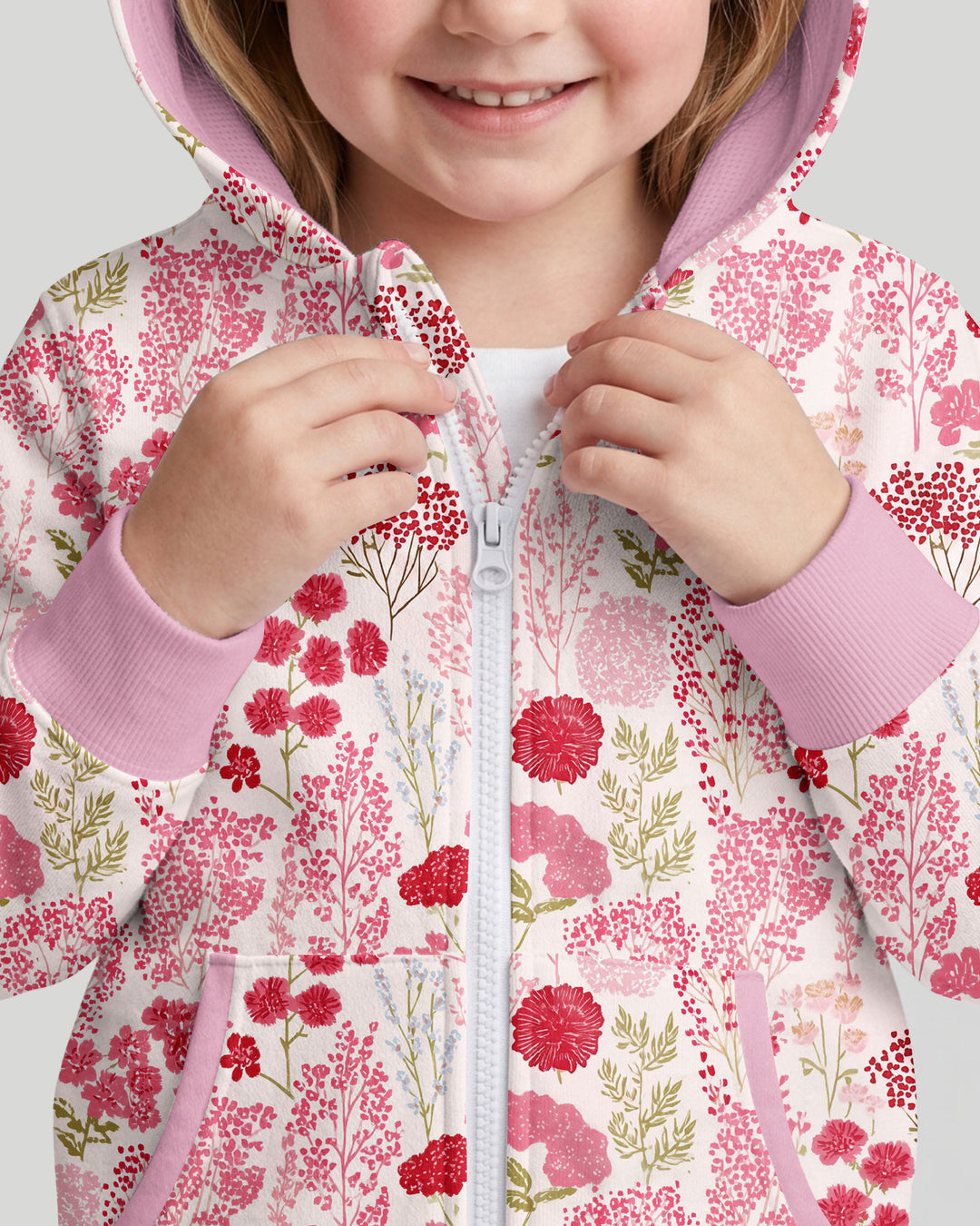 Blushing Wildflowers Bamboo Zip Hoodie